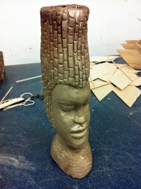 Bronze sculpture sand blasted ready for finish